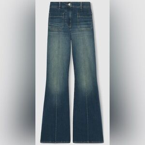 REISS SAKURA
PATCH POCKET FLARED JEANS IN MID BLUE